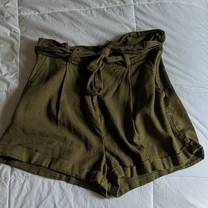 Green Canvas Shorts